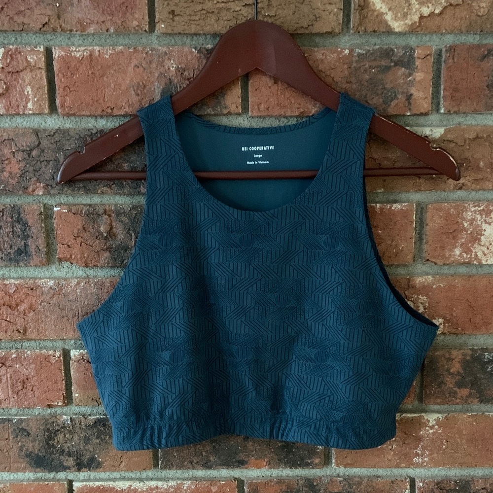 REI Blue Print Take Your Time Comfy Crop Tank Top Sports Bra
